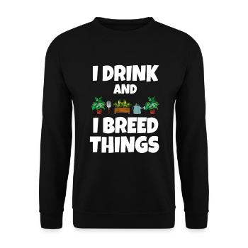 Drink plant gift - Unisex Sweatshirt - black - Front - Alina (178cm) & Michal (187cm)
