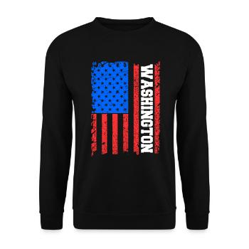 Washington-skyline - Unisex Pullover - Schwarz - Vorne - Alina (178cm) & Michal (187cm)