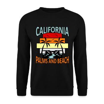 Cadeau de plage de palmiers californiens - Sweat-shirt Unisexe - noir - Devant - Alina (178cm) & Michal (187cm)