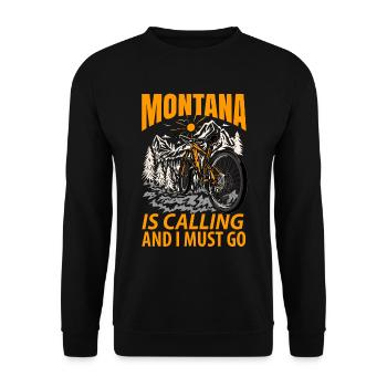 Montana Cycling Gift - Unisex Sweatshirt - black - Front - Alina (178cm) & Michal (187cm)