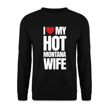 Liebes montana ehefrau geschenk - Unisex Pullover - Schwarz - Vorne - Alina (178cm) & Michal (187cm)