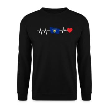 Montana heartbeat gift - Unisex Sweatshirt - black - Front - Alina (178cm) & Michal (187cm)
