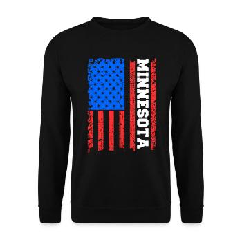 Cadeau du drapeau du Minnesota Usa - Sweat-shirt Unisexe - noir - Devant - Alina (178cm) & Michal (187cm)