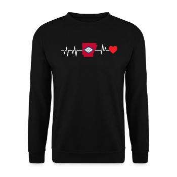 Arkansas heartbeat gift - Unisex Sweatshirt - black - Front - Alina (178cm) & Michal (187cm)