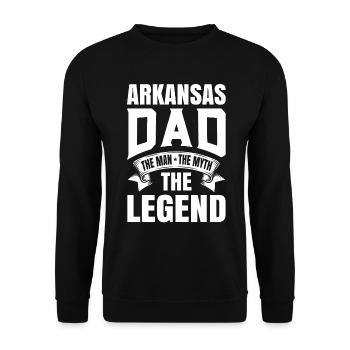 Arkansas Papa Gift - Unisex Sweatshirt - black - Front - Alina (178cm) & Michal (187cm)