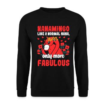 Flamingo Lustiges Flamingo Vogel Geschenk - Unisex Pullover - Schwarz - Vorne - Alina (178cm) & Michal (187cm)