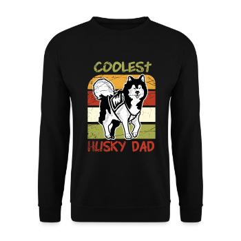 Husky Dog Blue Eyes Dog Owner Huskydad - Unisex Sweatshirt - black - Front - Alina (178cm) & Michal (187cm)