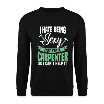 Charpentier Charpentier Charpentier Artisan Compagnon - Sweat-shirt Unisexe - noir - Devant - Alina (178cm) & Michal (187cm)