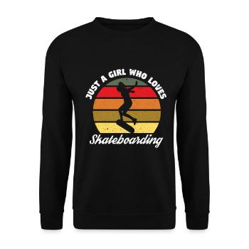 Skateboard Skateboardfahrer Skaten - Unisex Pullover - Schwarz - Vorne - Alina (178cm) & Michal (187cm)
