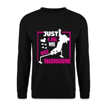 Skateboard Skateboardfahrer Skaten - Unisex Pullover - Schwarz - Vorne - Alina (178cm) & Michal (187cm)