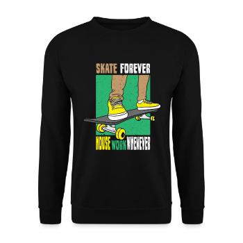 Skateboard Skateboardfahrer Skaten - Unisex Pullover - Schwarz - Vorne - Alina (178cm) & Michal (187cm)