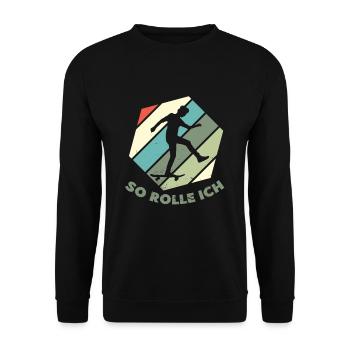 Skateboard Skateboardfahrer Skaten - Unisex Pullover - Schwarz - Vorne - Alina (178cm) & Michal (187cm)