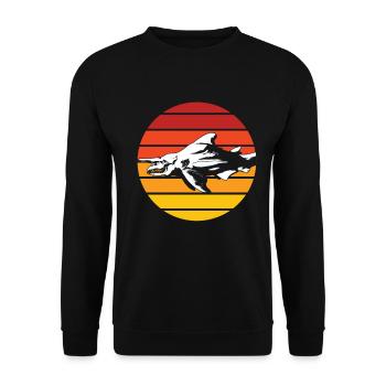 Liebt Kobold Hai Geschenk - Unisex Pullover - Schwarz - Vorne - Alina (178cm) & Michal (187cm)