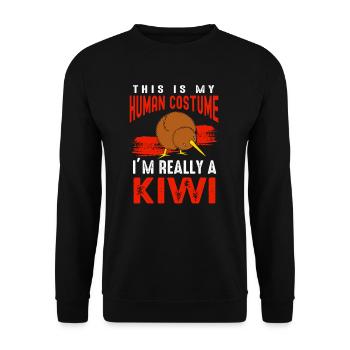 Großer Kiwi Vogel Zealnds Liebe beobachtender Voge - Unisex Pullover - Schwarz - Vorne - Alina (178cm) & Michal (187cm)