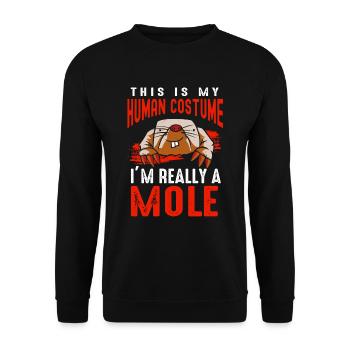 Lustiger nackter Maulwurf Ratte hässliches Nagetie - Unisex Pullover - Schwarz - Vorne - Alina (178cm) & Michal (187cm)