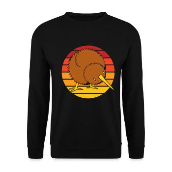 Großer Kiwi-Vogel Zealnds lieben es, Vögel zu beob - Unisex Pullover - Schwarz - Vorne - Alina (178cm) & Michal (187cm)