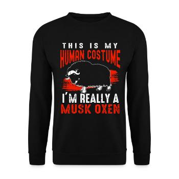 Liebt Awesome Animal Ox - Unisex Pullover - Schwarz - Vorne - Alina (178cm) & Michal (187cm)