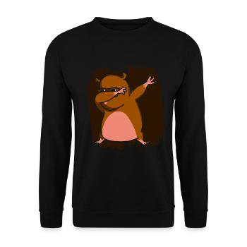 Lustiger nackter Maulwurf Ratte hässliches Nagetie - Unisex Pullover - Schwarz - Vorne - Alina (178cm) & Michal (187cm)