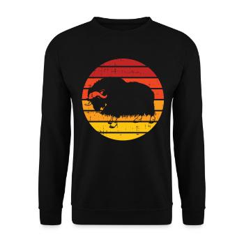 Liebt Awesome Animal Ox - Unisex Pullover - Schwarz - Vorne - Alina (178cm) & Michal (187cm)