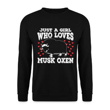 Liebt Awesome Animal Ox - Unisex Pullover - Schwarz - Vorne - Alina (178cm) & Michal (187cm)