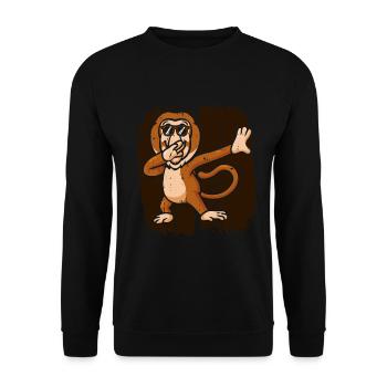 Proboscis-Affe Langnase - Unisex Pullover - Schwarz - Vorne - Alina (178cm) & Michal (187cm)