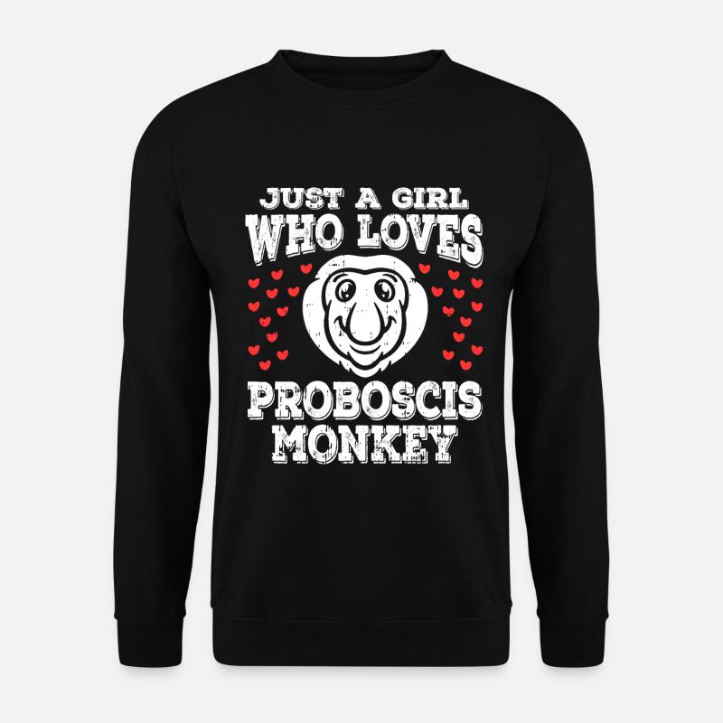 Proboscis-Affe Langnase - Unisex Pullover - Schwarz