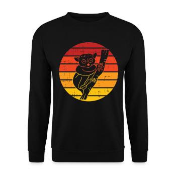 Niedliche Tarsier-Affenfamilie - Unisex Pullover - Schwarz - Vorne - Alina (178cm) & Michal (187cm)