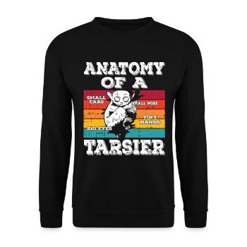 Niedliche Tarsier-Affenfamilie - Unisex Pullover - Schwarz - Vorne - Alina (178cm) & Michal (187cm)
