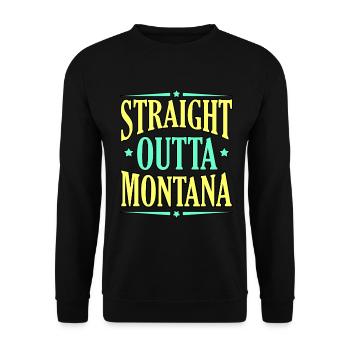 Straight Outta Montana gift - Unisex Sweatshirt - black - Front - Alina (178cm) & Michal (187cm)