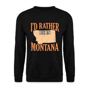 I would rather be in Montana gift - Unisex Sweatshirt - black - Front - Alina (178cm) & Michal (187cm)