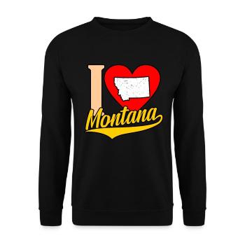 Heart montana gift - Unisex Sweatshirt - black - Front - Alina (178cm) & Michal (187cm)