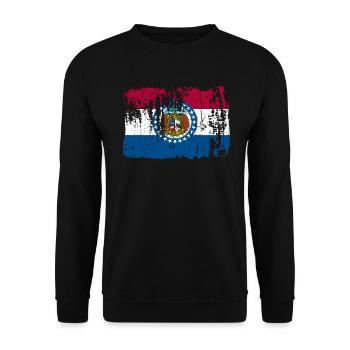 Missouri flaggen geschenk - Unisex Pullover - Schwarz - Vorne - Alina (178cm) & Michal (187cm)