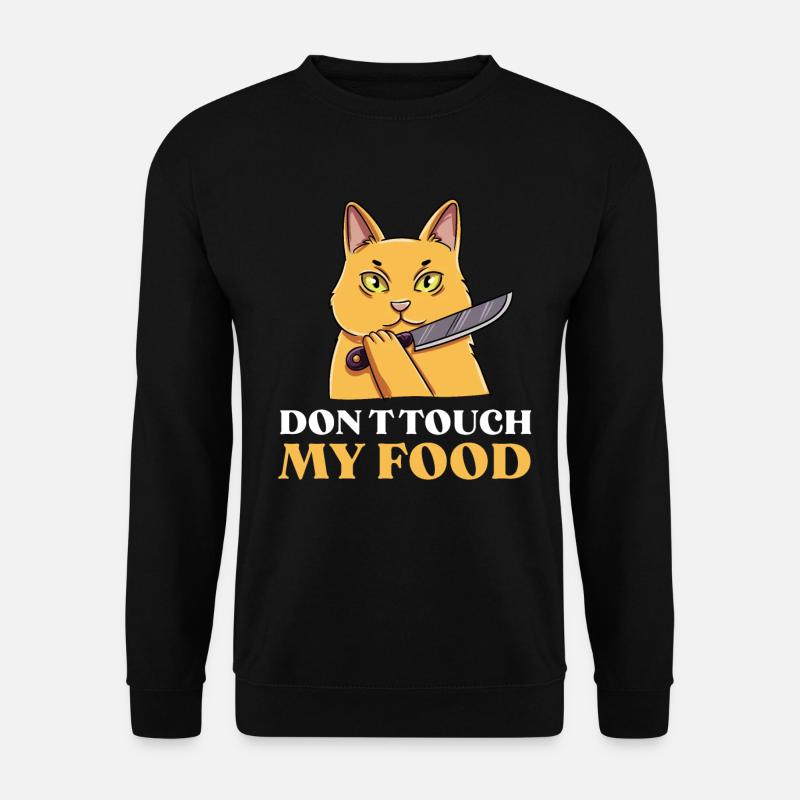 Katze Futter Essen Geschenk - Unisex Pullover - Schwarz