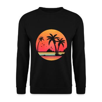 Ocean Wave Geschenkidee Strand - Unisex Pullover - Schwarz - Vorne - Alina (178cm) & Michal (187cm)