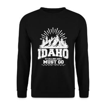 Idaho Berge Weinlese - Unisex Pullover - Schwarz - Vorne - Alina (178cm) & Michal (187cm)