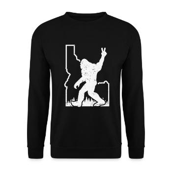 Idaho Berge Weinlese - Unisex Pullover - Schwarz - Vorne - Alina (178cm) & Michal (187cm)