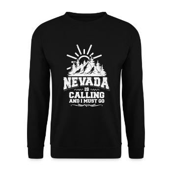 Nevada Geschenkidee - Unisex Pullover - Schwarz - Vorne - Alina (178cm) & Michal (187cm)