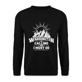 Nationaler Zeitvertreib Threads Washington - Unisex Pullover - Schwarz - Vorne - Alina (178cm) & Michal (187cm)