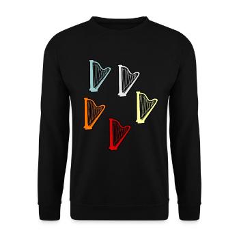Harfe - Unisex Pullover - Schwarz - Vorne - Alina (178cm) & Michal (187cm)