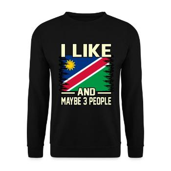 Namibia - Unisex Pullover - Schwarz - Vorne - Alina (178cm) & Michal (187cm)