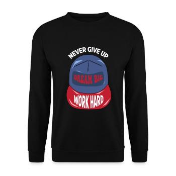 Ne jamais abandonner la motivation du travail acharné - Sweat-shirt Unisexe - noir - Devant - Alina (178cm) & Michal (187cm)
