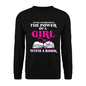 Lesen - Unisex Pullover - Schwarz - Vorne - Alina (178cm) & Michal (187cm)