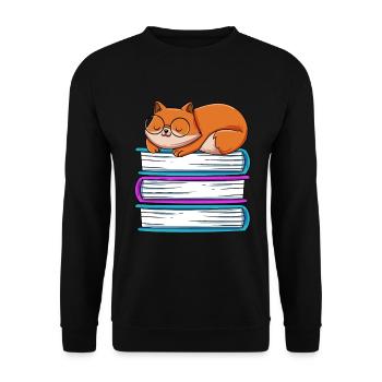 Lesen - Unisex Pullover - Schwarz - Vorne - Alina (178cm) & Michal (187cm)