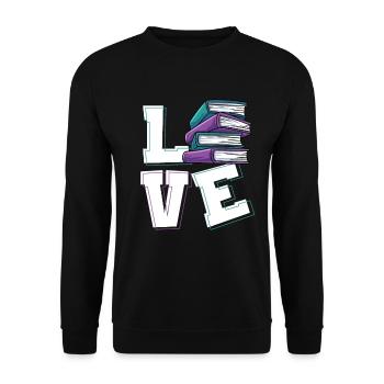 Lesen - Unisex Pullover - Schwarz - Vorne - Alina (178cm) & Michal (187cm)
