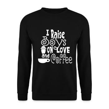 Coffee Espresso Morning Coffee Drinker Americano - Unisex Sweatshirt - black - Front - Alina (178cm) & Michal (187cm)
