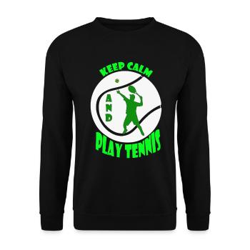 Tennis Racket Tennis Ball Tennis Player - Unisex Sweatshirt - black - Front - Alina (178cm) & Michal (187cm)