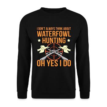 Geschenkidee für die Wasservogeljagd - Unisex Pullover - Schwarz - Vorne - Alina (178cm) & Michal (187cm)