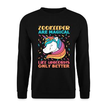 Zoowärter - Unisex Pullover - Schwarz - Vorne - Alina (178cm) & Michal (187cm)
