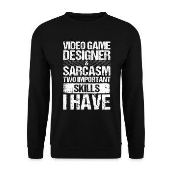 Video Game Designer - Unisex Pullover - Schwarz - Vorne - Alina (178cm) & Michal (187cm)