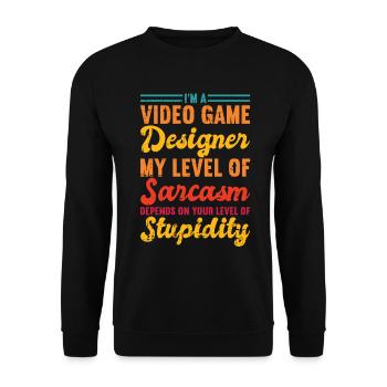 Video Game Designer - Unisex Pullover - Schwarz - Vorne - Alina (178cm) & Michal (187cm)